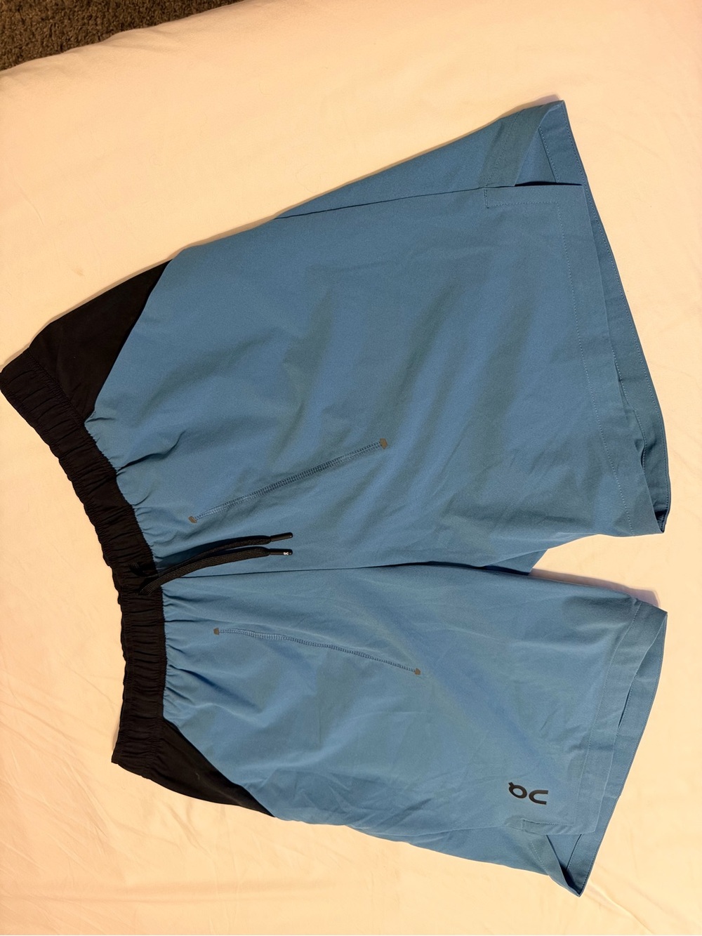 On Running Men's Light Blue Athletic Shorts with Black Waistband